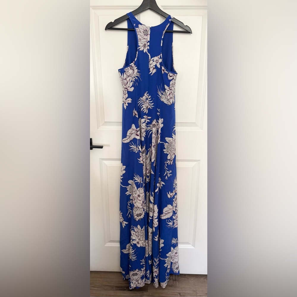 Yumi Kim Dream Tahiti Sunrise Maxi Dress Womens Sz Medium Blue Silk High Slit - Picture 8 of 8